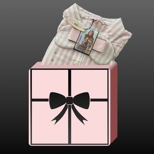 Victoria Secret Pink Strip Pajamas with Eye Mask